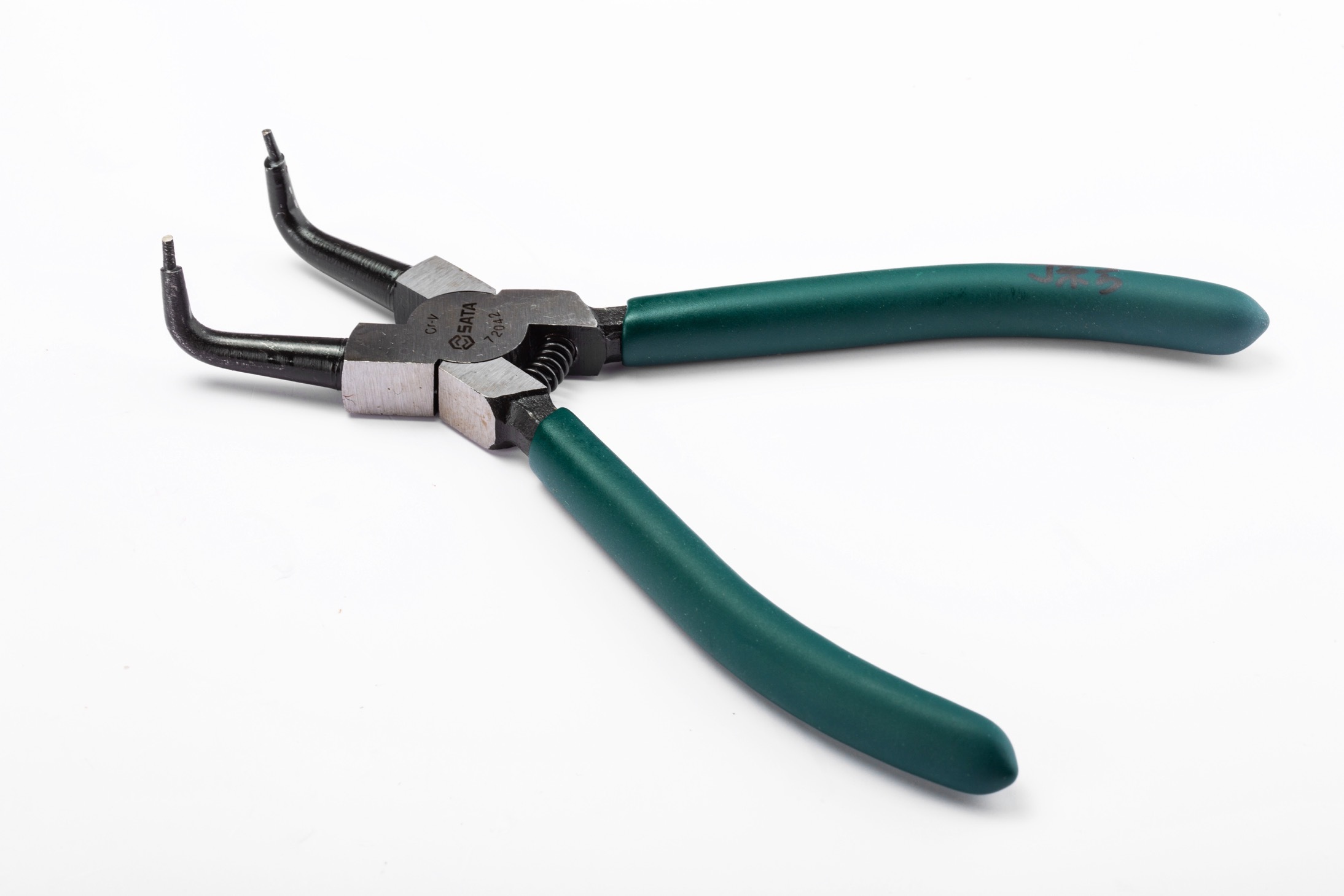 72041 SATA German Style Internal Snap Ring Pliers 5", Curved Tips
