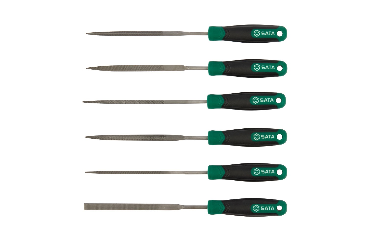03701 SATA 6Pc. Rubber Grip File Set 3x140MM