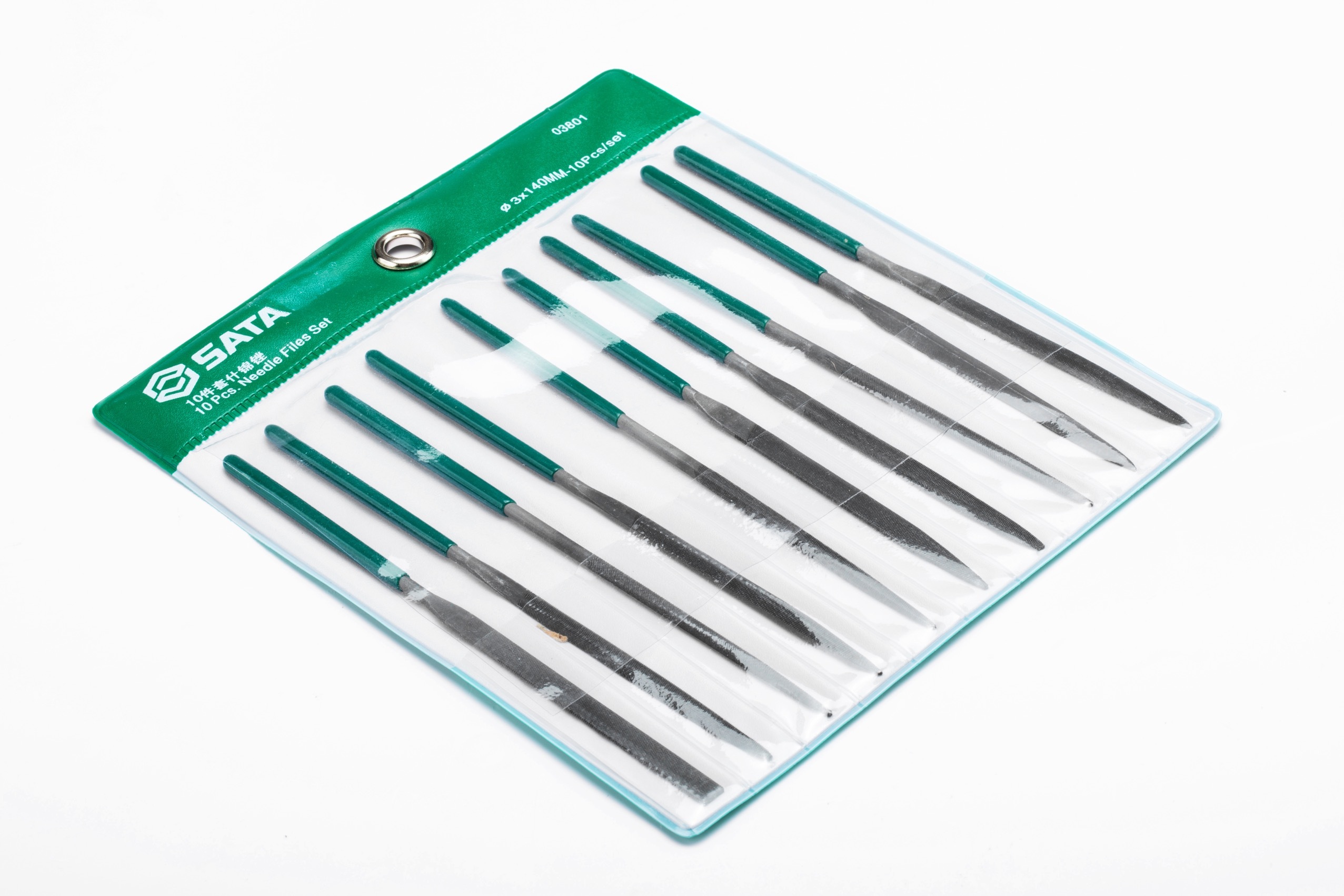 03801 SATA 10Pc. Assorted Needle File Set 3x140MM
