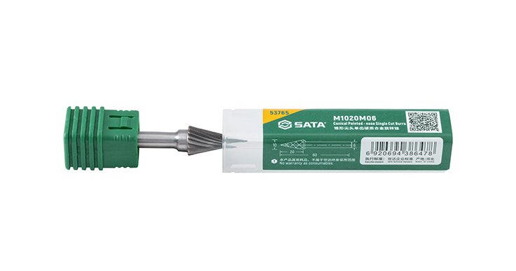 53765 SATA Conical pointed-nose single cut burrs M1020M06