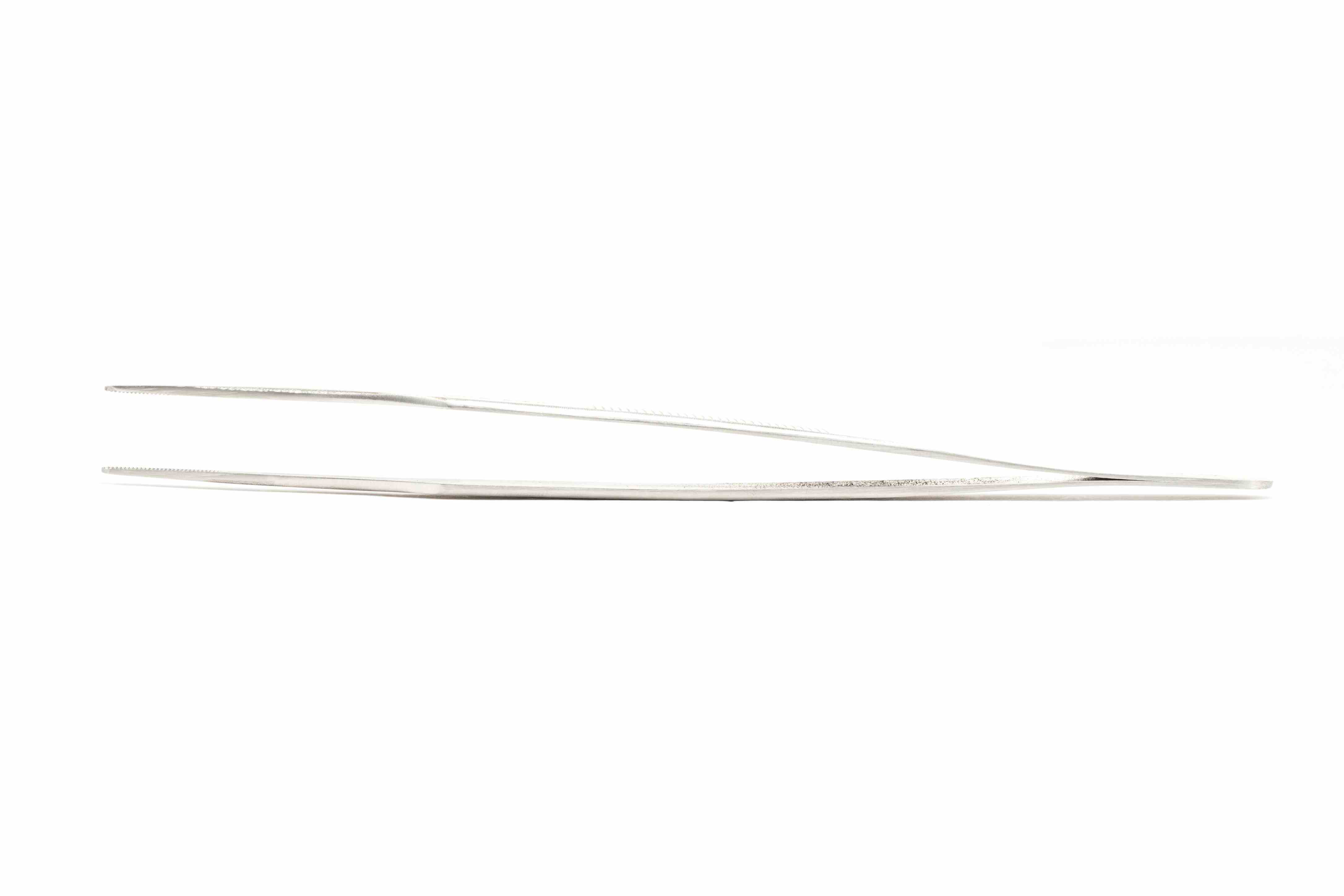 03152 SATA Flat Round Tips Tweezers, Serrated Grips 175MM