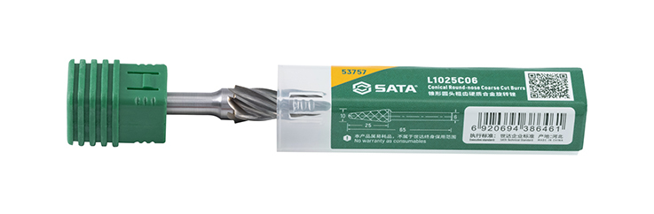 53757 SATA Conical round-nose coarse cut burrs L1025C06