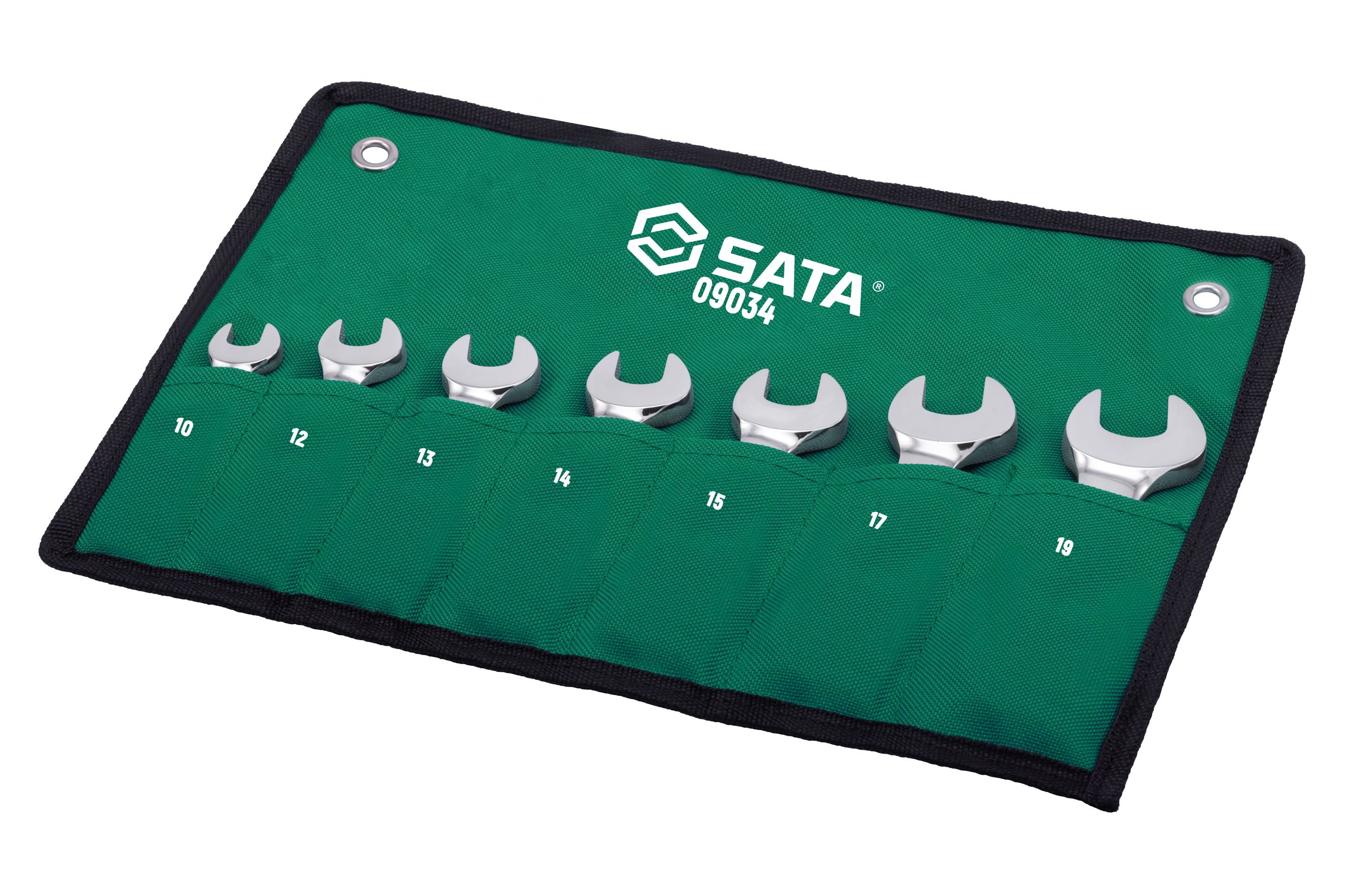 09034 SATA 7Pc. Full Polish Stubby Ratcheting Wrench Set