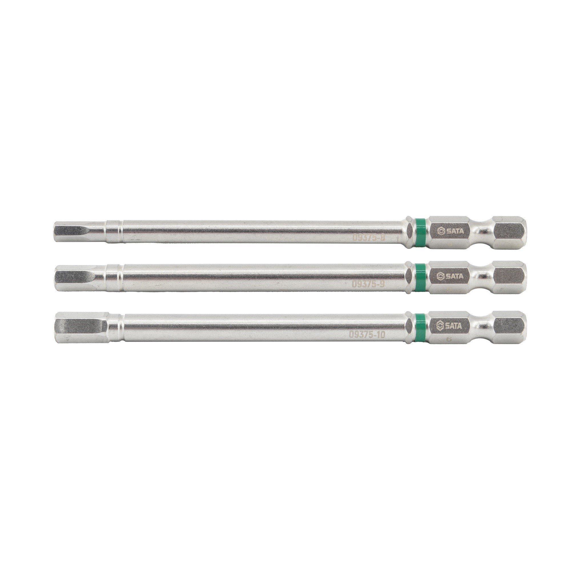 59048 SATA 3Pc. 1/4" Hex Shank Bits, 100mm Length, Hexagon 4mm,5mm,6mm