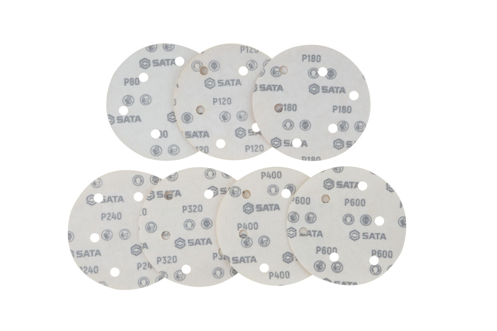 55628 SATA self-adhesive discs Φ125×P240,6 hole