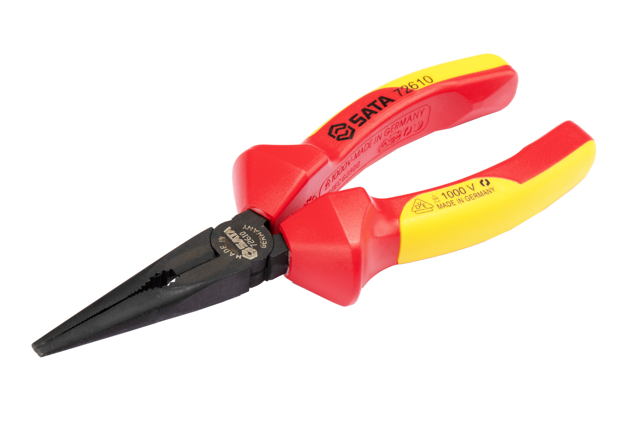 72611 SATA G Series VDE Insulated Long Nose Pliers 8"