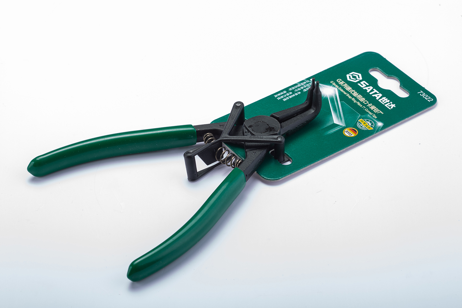 73020 SATA G Series External Snap Ring Pliers 5", Curved Tips, 0.9mm