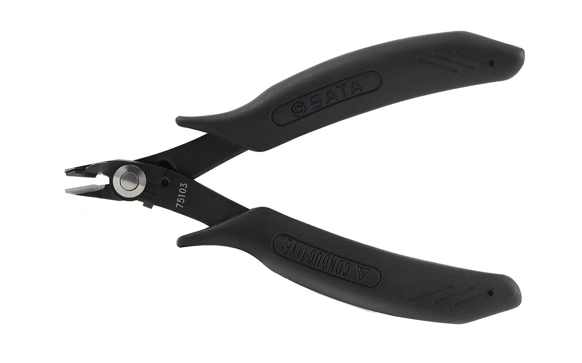 75103 SATA ESD Electronic Side Cutting Pliers 5", with Safety Slim Clip