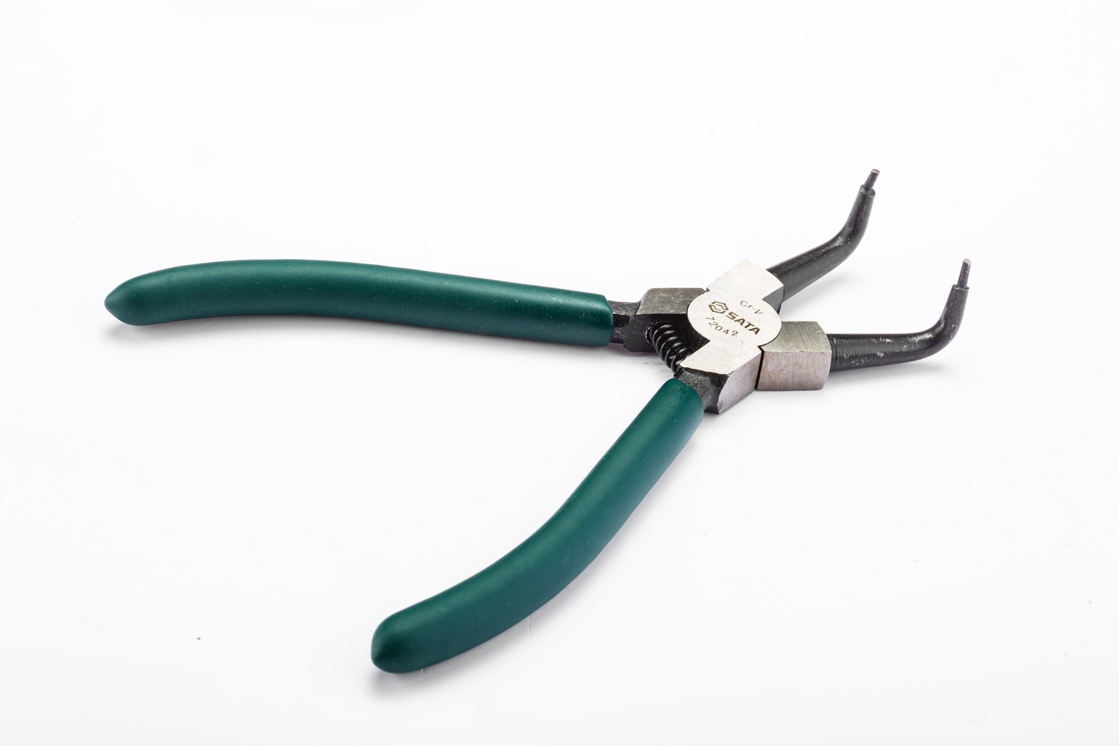 72041 SATA German Style Internal Snap Ring Pliers 5", Curved Tips