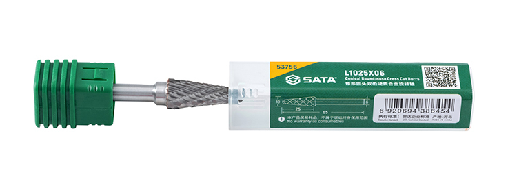 53756 SATA Conical round-nose cross cut burrs L1025X06