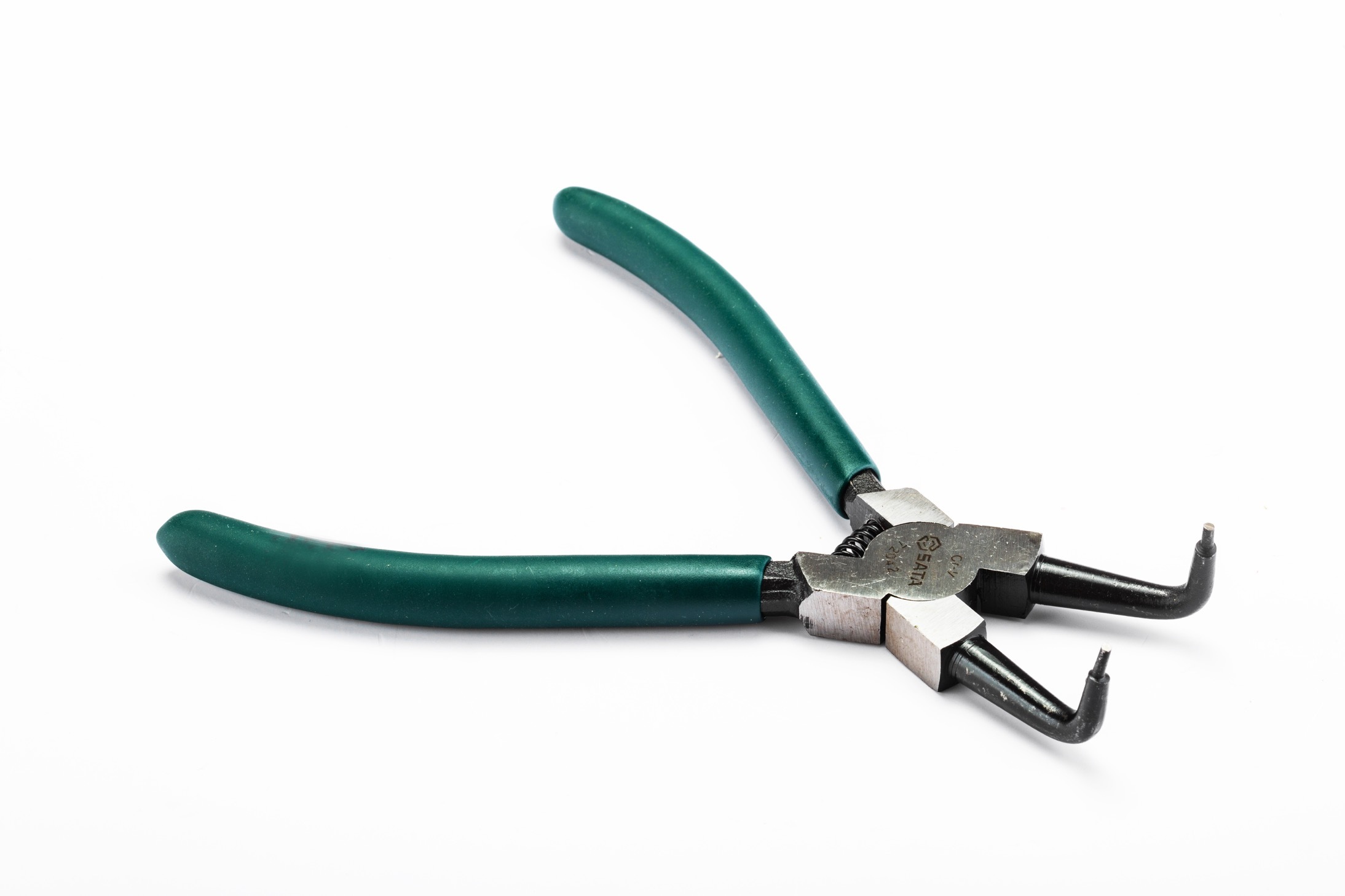 72042 SATA German Style Internal Snap Ring Pliers 7", Curved Tips