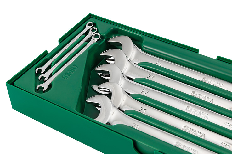 09907 SATA 8Pc. Full Polish Combination Wrench Tray Set