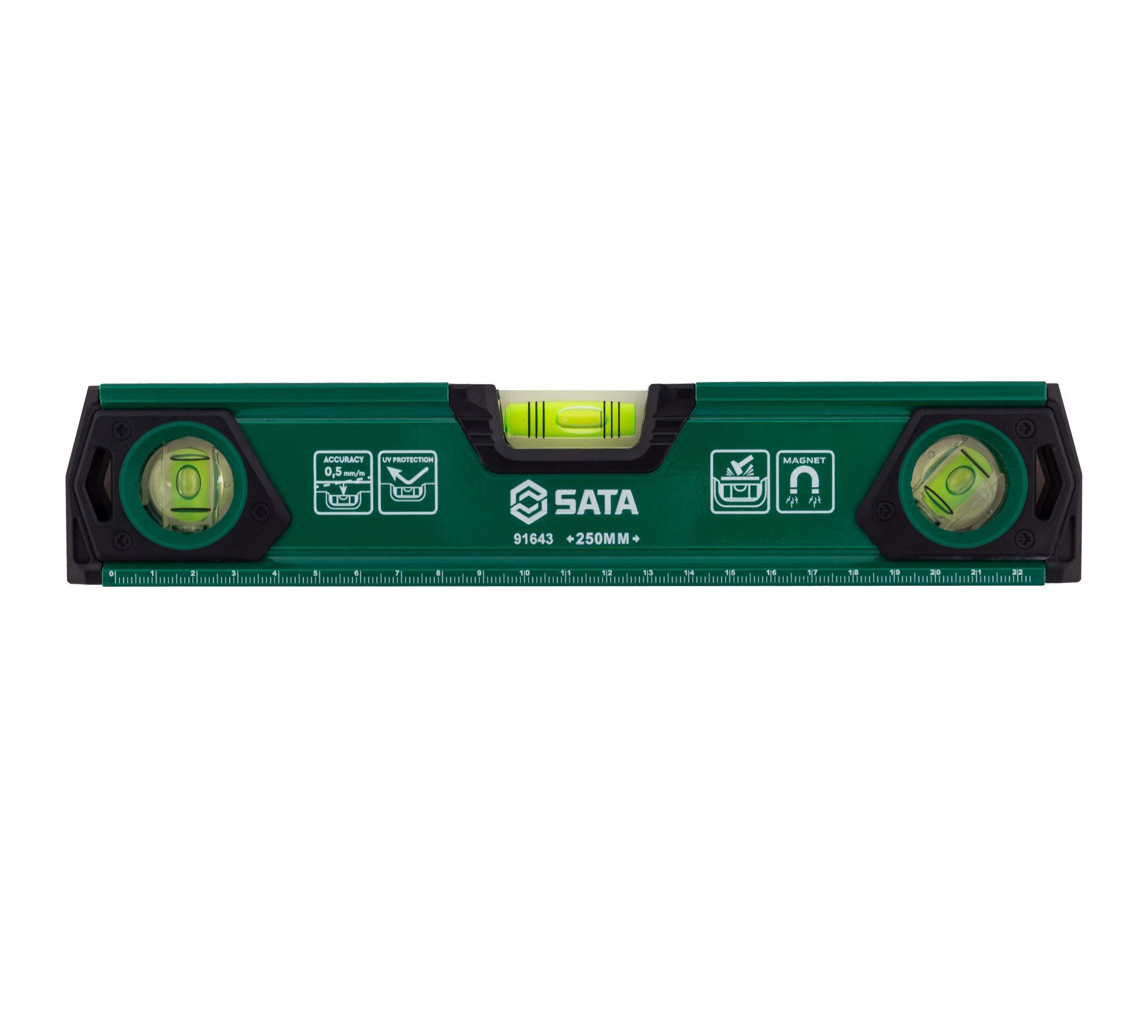91643 SATA Magnetic Three Bubble Level 10"