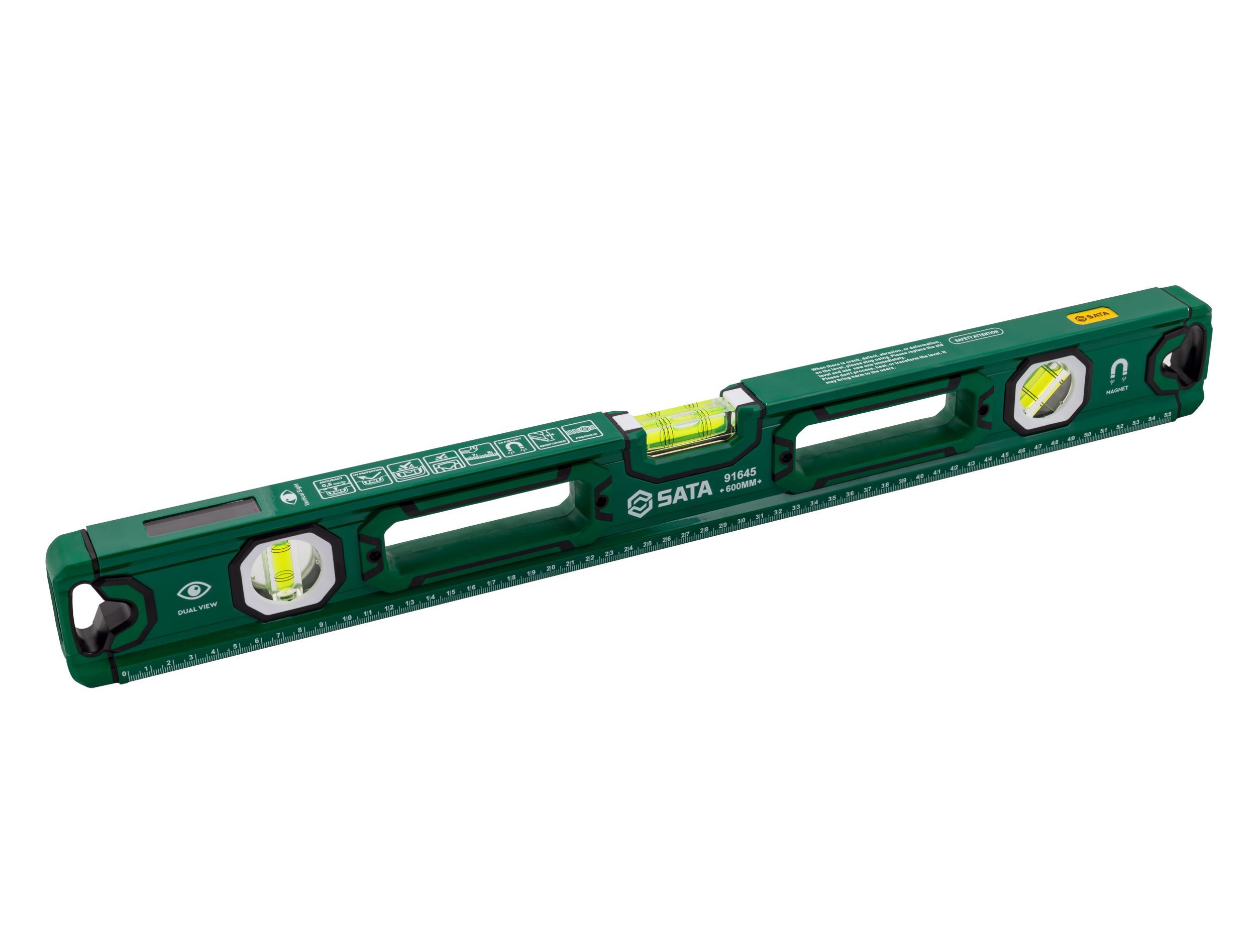 91645 SATA Magnetic Three Bubble Level 24"