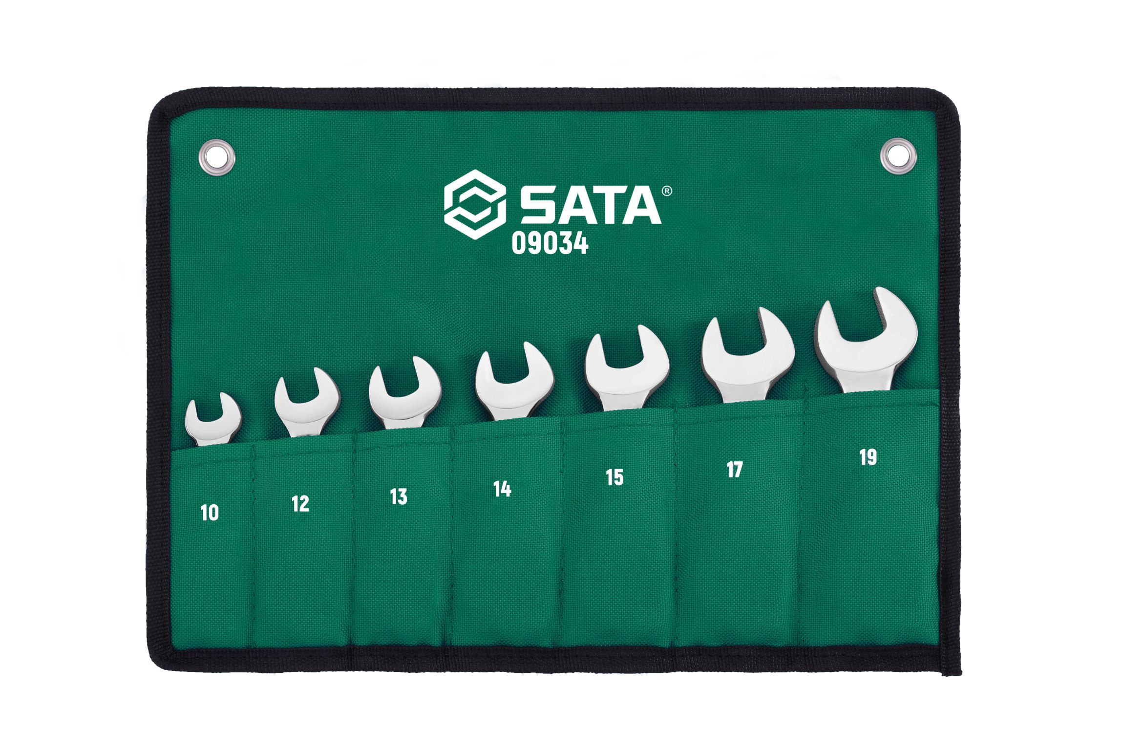 09034 SATA 7Pc. Full Polish Stubby Ratcheting Wrench Set