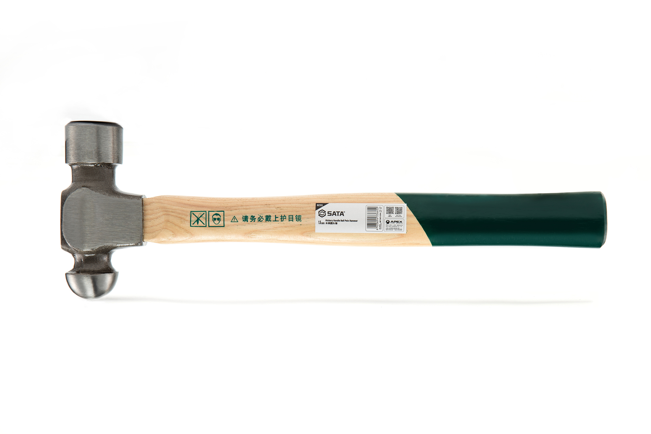 92313 SATA Hickory Handle Ball Pein Hammer 1.5 LBS.