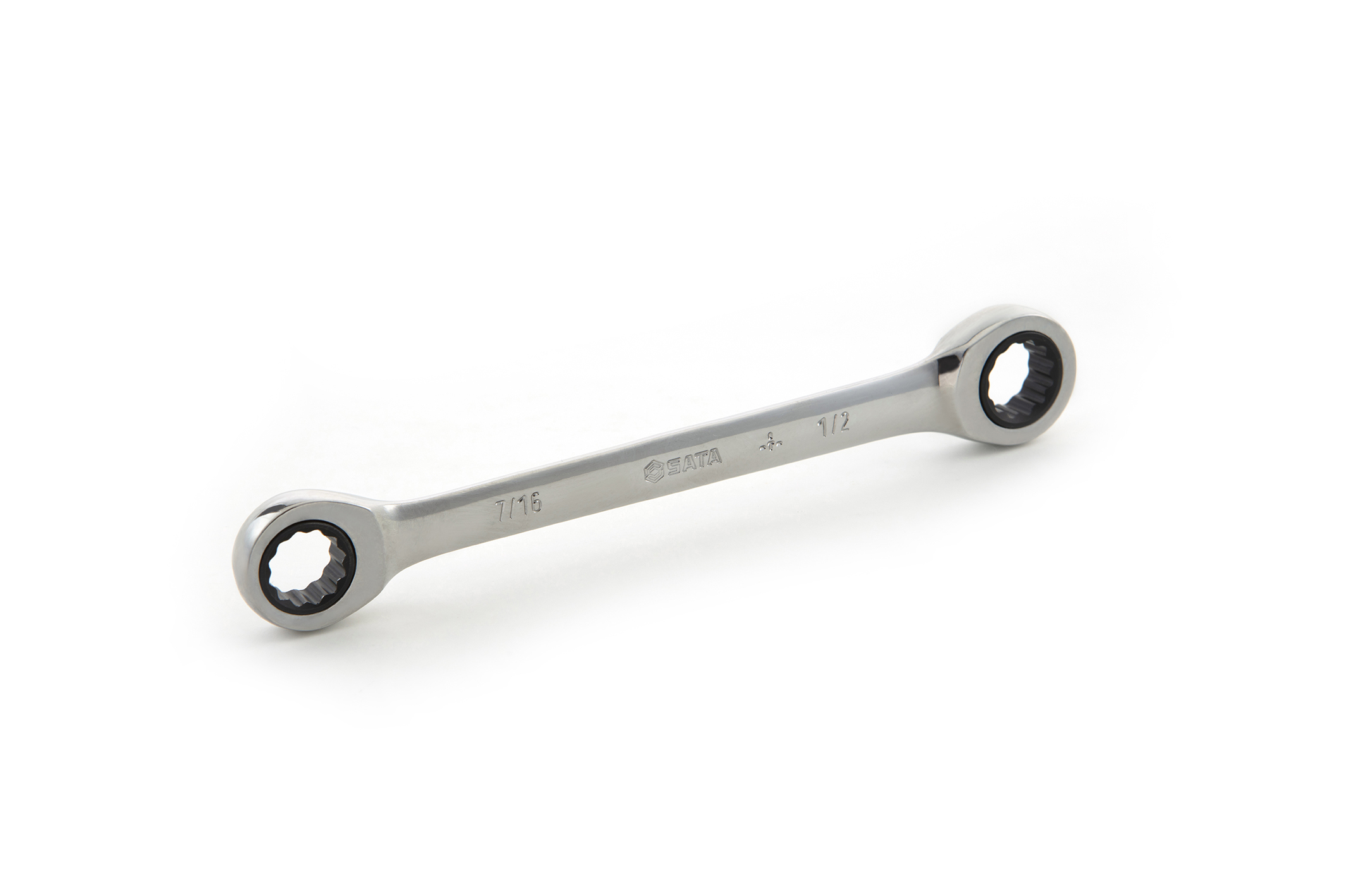 46103 SATA Full Polish Box End Ratcheting Wrench 9/16"x5/8"