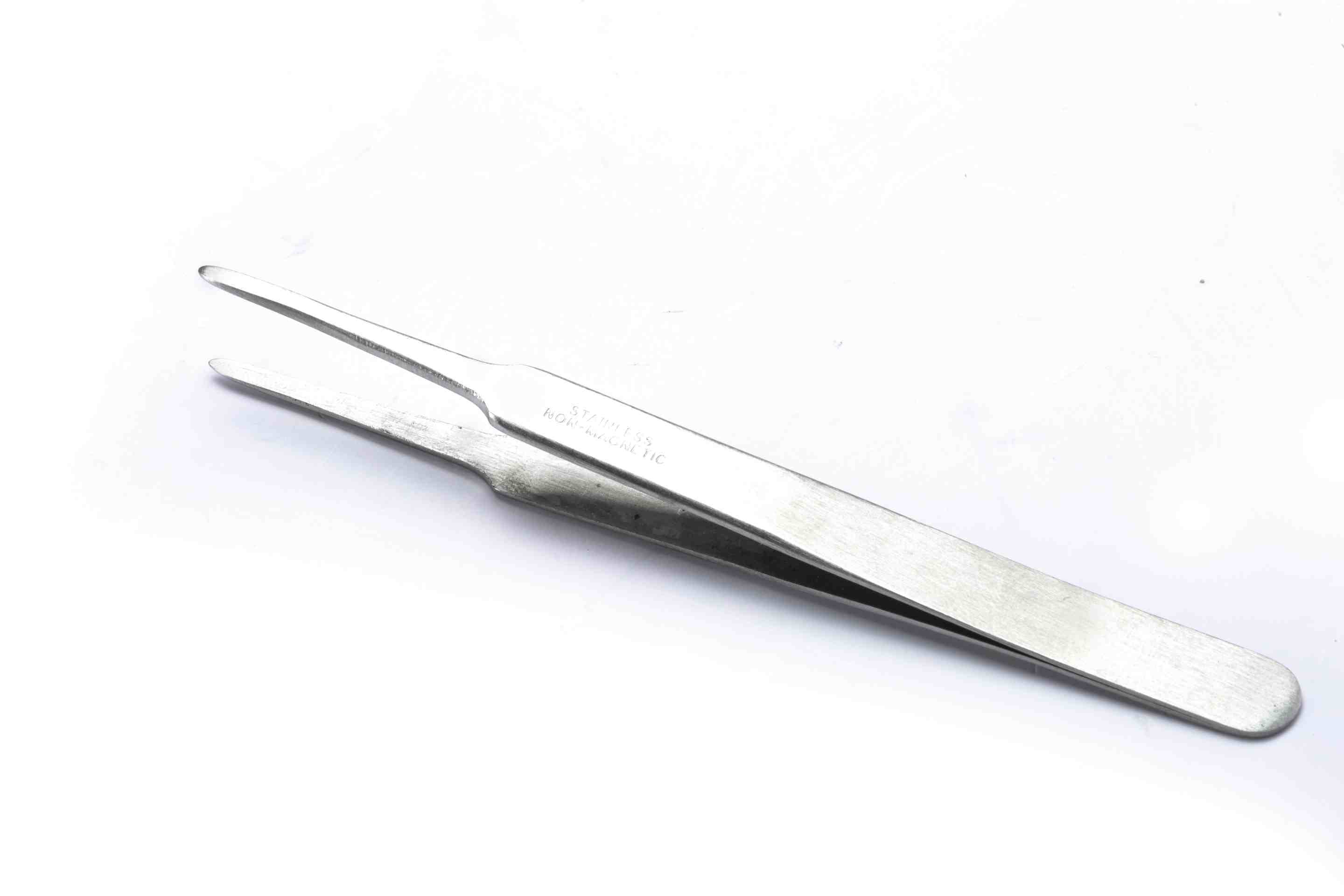 03104 SATA Flat Round Tips Tweezers 120MM
