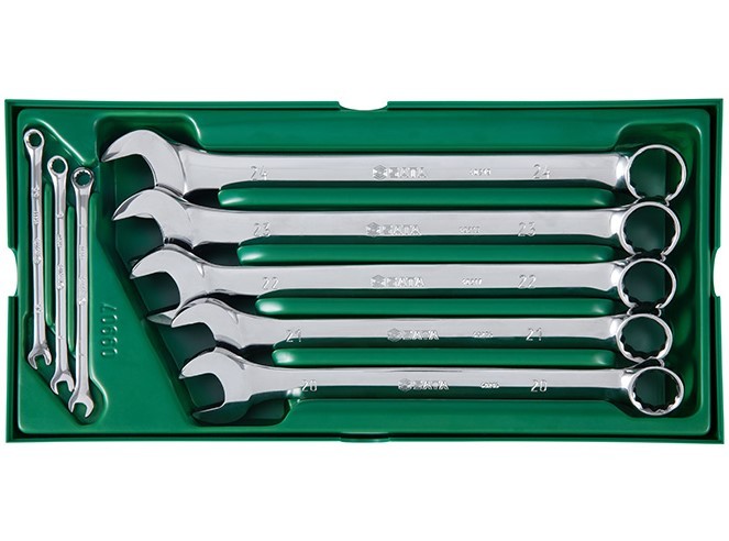 09907 SATA 8Pc. Full Polish Combination Wrench Tray Set