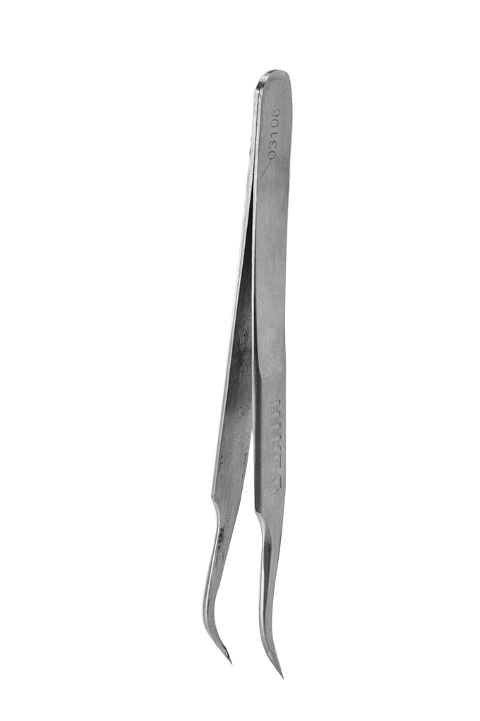 03106 SATA Curved Fine Pointed Tips Tweezers 118MM