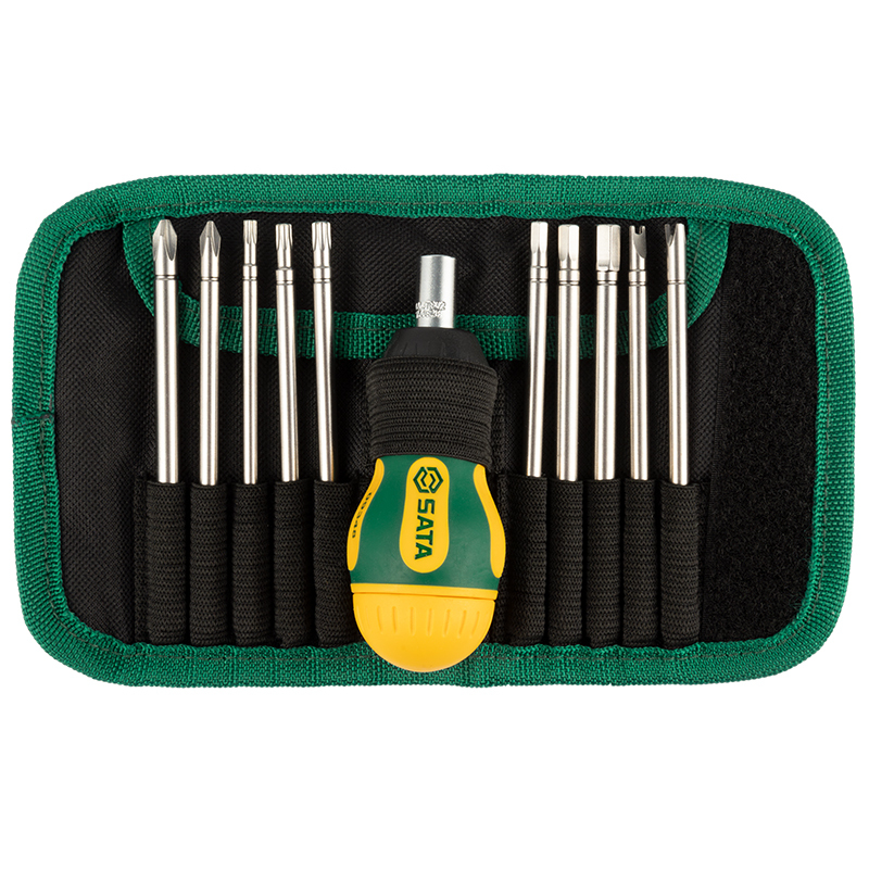 09376 SATA 17Pc. Stubby Ratcheting Screwdriver Set