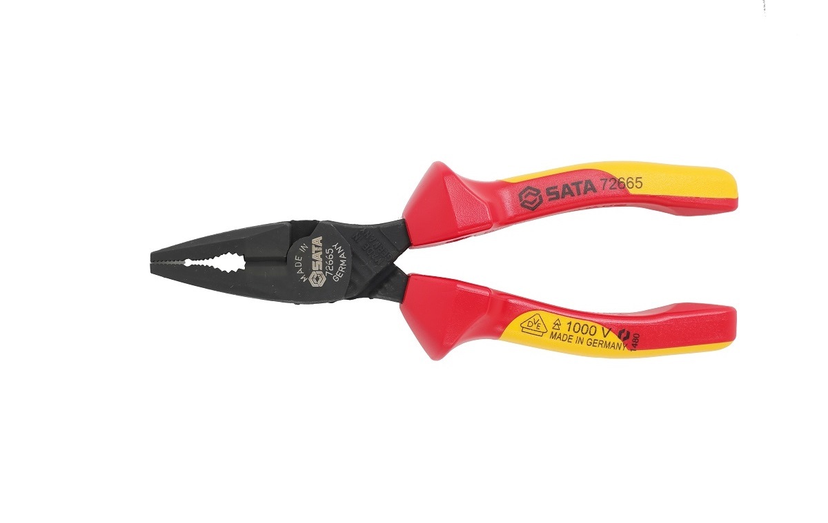 72665 SATA VDE Insulated Long Nose Combination Pliers 6"