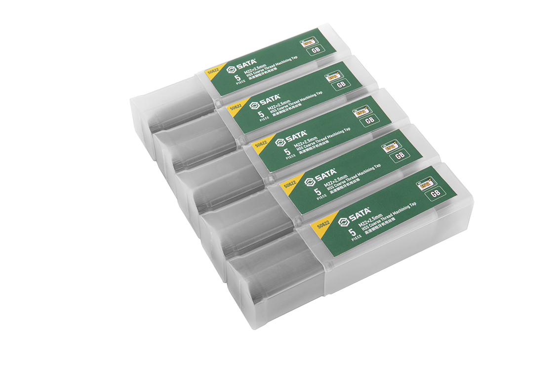 50622 SATA 5Pc. HSS Coarse Thread Machining Tap M22x2.5MM
