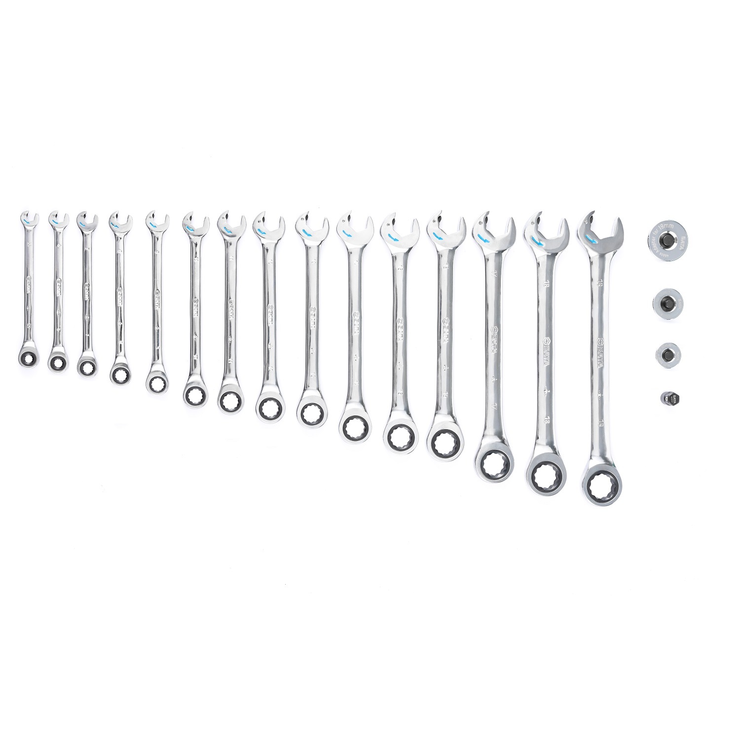 09925A SATA 19Pc. Comb Double Ratcheting Wrench Set