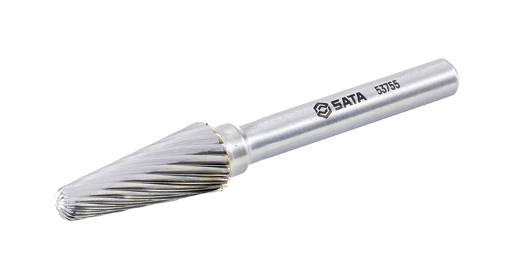 53755 SATA Conical round-nose single cut burrs L1025M06