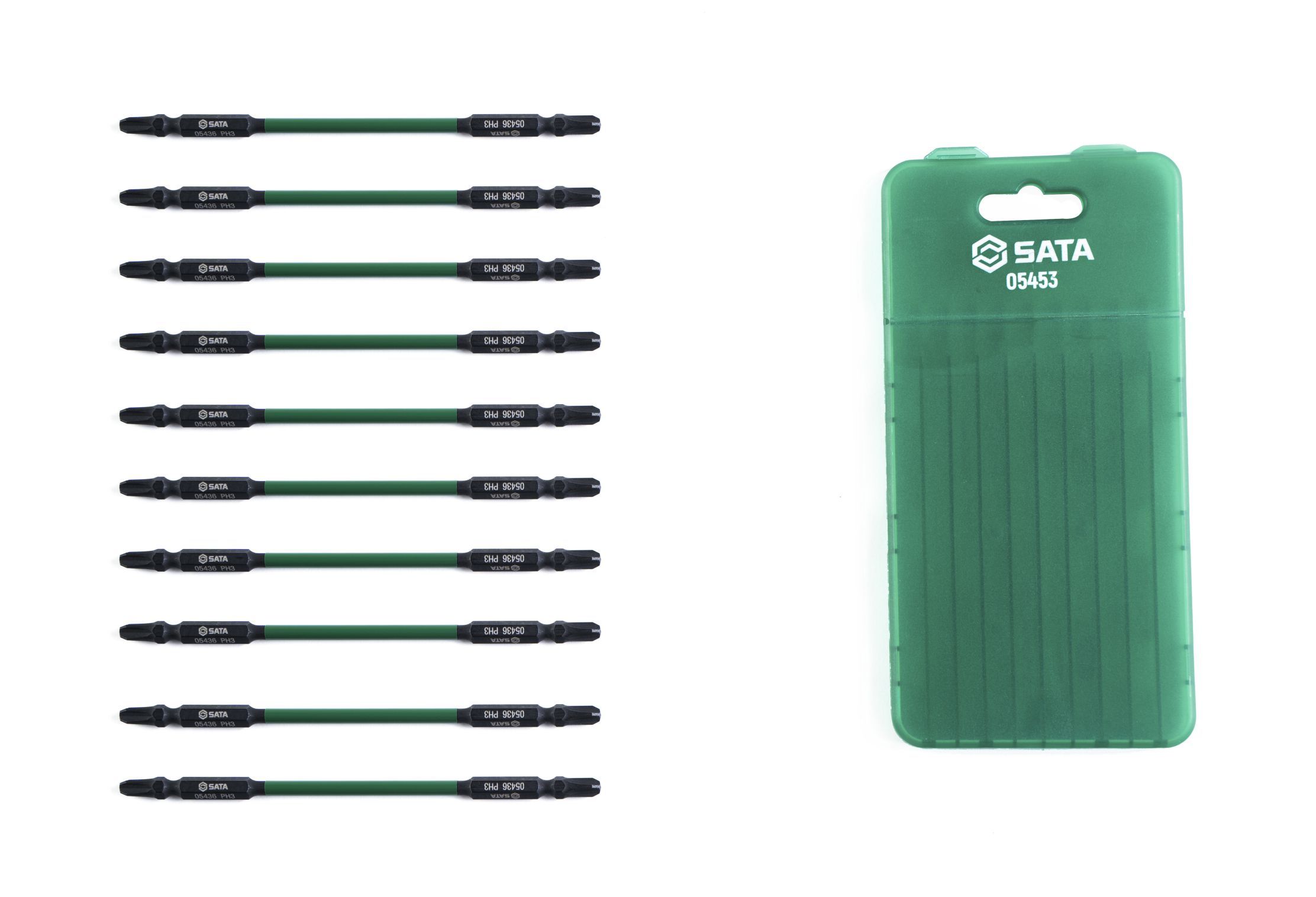 05453 SATA 10 PC 6.3mm*110mm bi-head impact bits#2