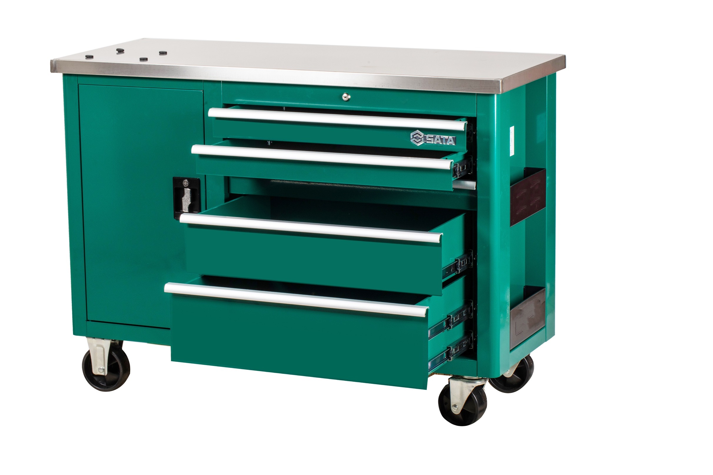 95208 SATA 5-Drawer Tool Cart 47" with Stainless Steel Workbench 1180x480x860MM