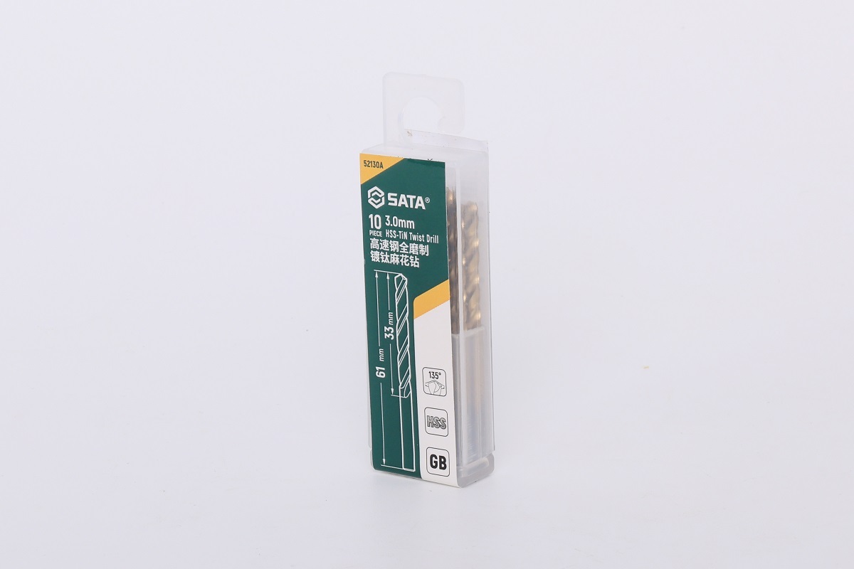 52130A SATA 10Pc. HSS-TiN Twist Drill 3.0mm