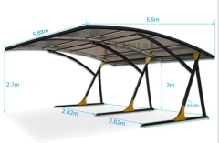 Single Carport-High Quality Aluminum Alloy Family Car Shed