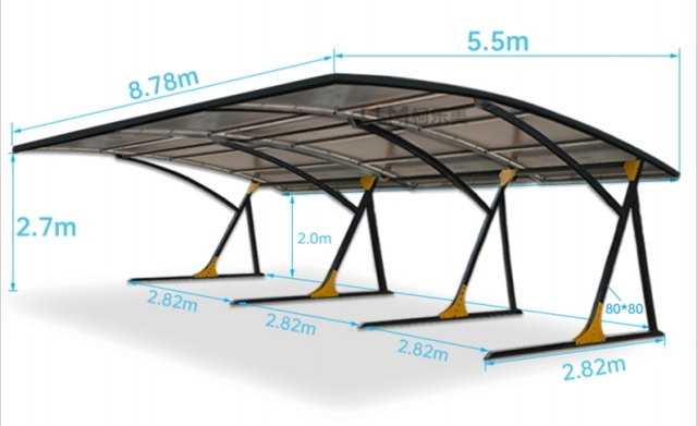 Single Carport-High Quality Aluminum Alloy Family Car Shed