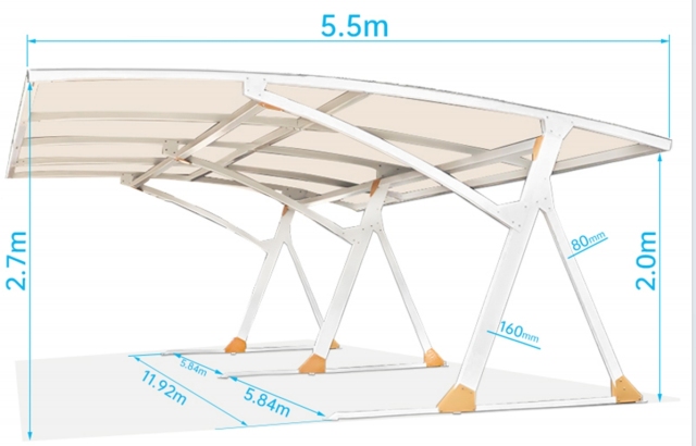 Double-Carport-High Quality Aluminum Alloy Family Car Shed