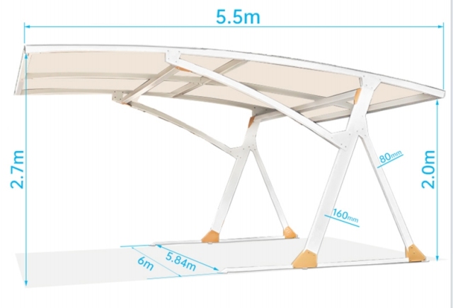 Double-Carport-High Quality Aluminum Alloy Family Car Shed