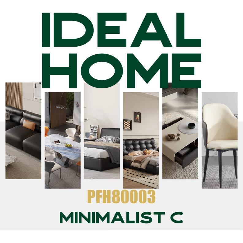 Modern Minimalist C Furniture Set - Top-Grain Leather Sofa - Sintered Stone Dining Table - Custom Beds