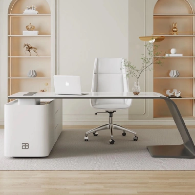 Modern White Minimalist Desk - B2B Supply