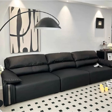 Modern Straight - Row Leather Sofa MOEBKE with Down - Filled Comfort