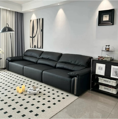 Modern Straight - Row Leather Sofa MOEBKE with Down - Filled Comfort