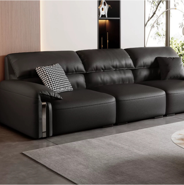 Modern Straight - Row Leather Sofa MOEBKE with Down - Filled Comfort