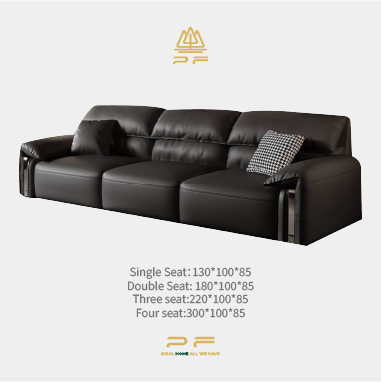 Modern Straight - Row Leather Sofa MOEBKE with Down - Filled Comfort