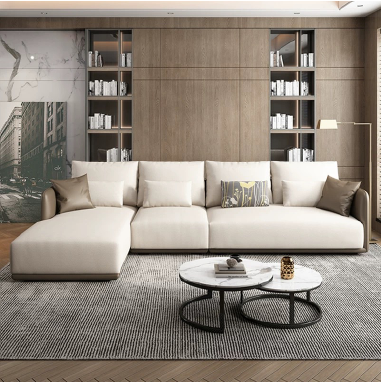 Modern Linen - Upholstered Sofa PEMRND with Down - Filled Comfort