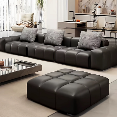 Pixel - Inspired Straight - Row Leather Designer Sofa MNEKDH
