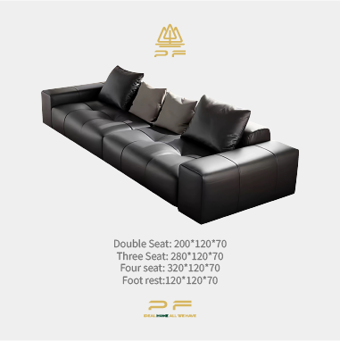 Pixel - Inspired Straight - Row Leather Designer Sofa MNEKDH