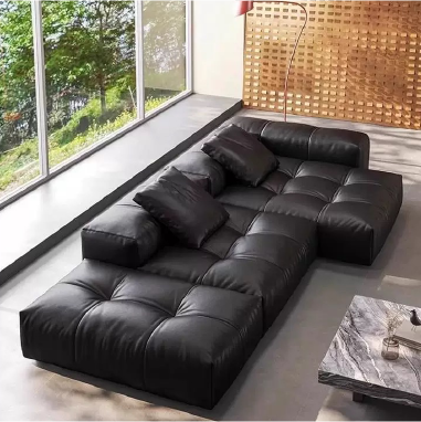 Pixel - Inspired Straight - Row Leather Designer Sofa MNEKDH