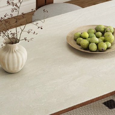 Design - forward Dining Table UDGW with Solid Wood Base and Rock Slab Top