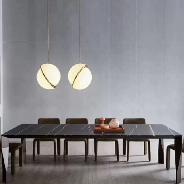 Contemporary - style Dining Table IDGKEL with Irregular - designed Legs and 12mm Rock Slab Top
