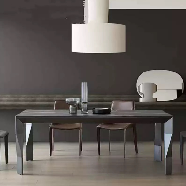Contemporary - style Dining Table IDGKEL with Irregular - designed Legs and 12mm Rock Slab Top