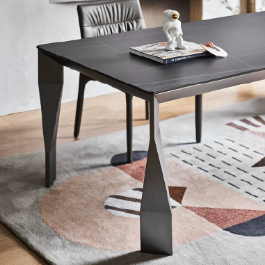Contemporary - style Dining Table IDGKEL with Irregular - designed Legs and 12mm Rock Slab Top